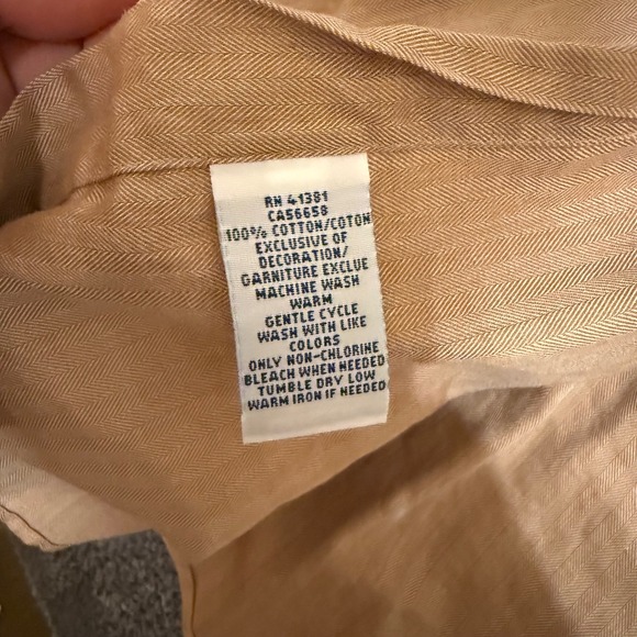 Polo Ralph Lauren Men's Long Sleeve Button Down Shirt Tan Peach Sheen Cotton XXL - Picture 4 of 7